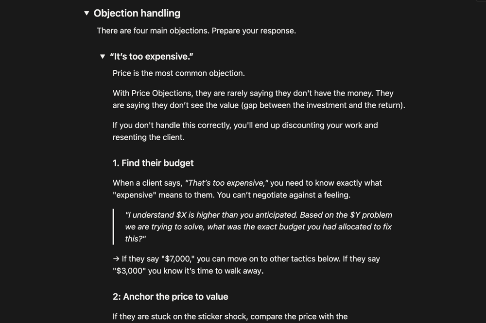 Objection Cheat Sheet